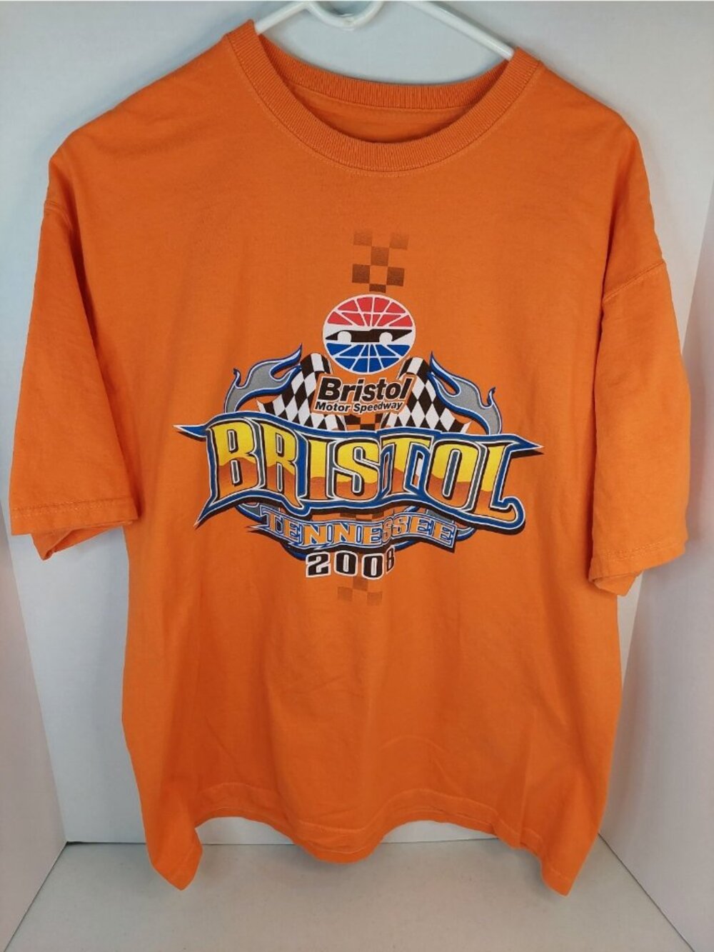 Orange Bristol Motor Speedway Tennessee 2008 Graphic TShirt Size XL